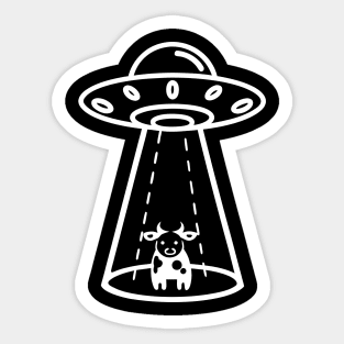 UFO and Cow Sticker